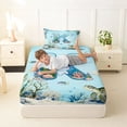 thumbnail image 4 of Erosebridal Ocean Style Kids Twin Sheet Sets,Cartoon Animal Monogrammed K Bedding For Kids 3 Pieces, 4 of 6