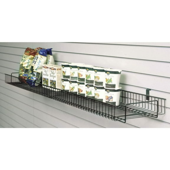 HUBERT® Slatwall Shelf with Lip Black Wire - 60" L x 12" D
