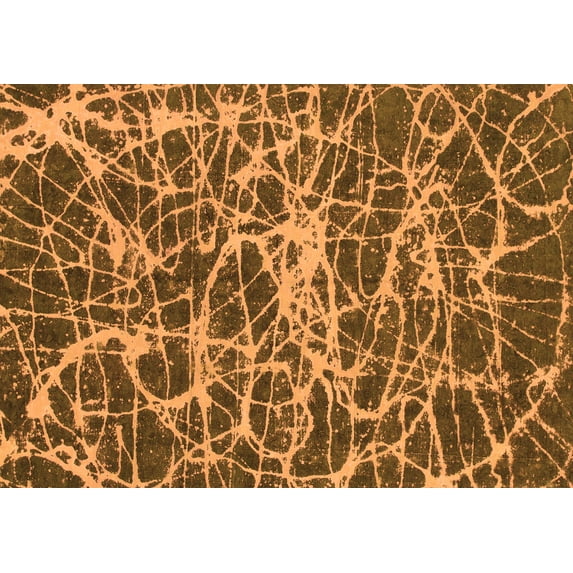 Ahgly Company Indoor Rectangle Abstract Orange Modern Area Rugs, 3' x 5'