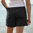 thumbnail image 4 of JUSLIO Womens Shorts,with Pockets High Waist Mid-Length Shorts,Twill Lightweight,Black,Size L, 4 of 6