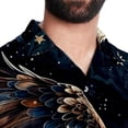 thumbnail image 5 of Starry bird Men's Short Sleeve Poplin Shirt with Spread Collar Tops, Casual Printed Button Down, Summer Beach Shirt for Men - Unisex, Stylish Men's Shirts, 5 of 6