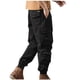 thumbnail image 5 of Pantalones largos de moda para hombre, casuales, de color sólido, con múltiples bolsillos cargo y cuerda elástica, pantalones casuales para hombre., 5 of 5