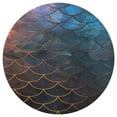 thumbnail image 3 of Mermaid Fish Scales Washable Round Rug -Circle Area Rugs for Nursery Bedroom, Vintage Non Slip Non Shedding Low Pile Carpet for Living Room Coffee Table Entryway, 3 of 6