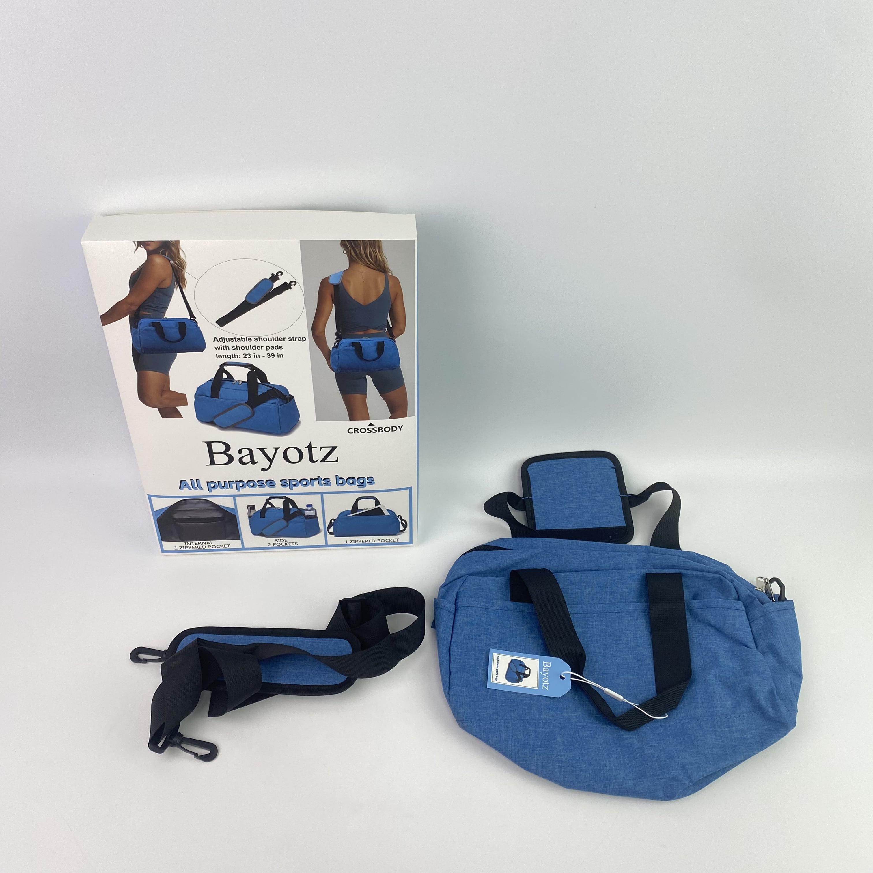 Bayotz All purpose sports bags,14 inch Small Gym Bag for Women & Men, Mini Duffel Bag for Travel Sports Lightweight Carry On Bag,Navy Blue