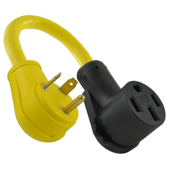 14370, 30 Amp Standard RV Plug Pigtail Adapter to 50-Amp Straight Blade Connector