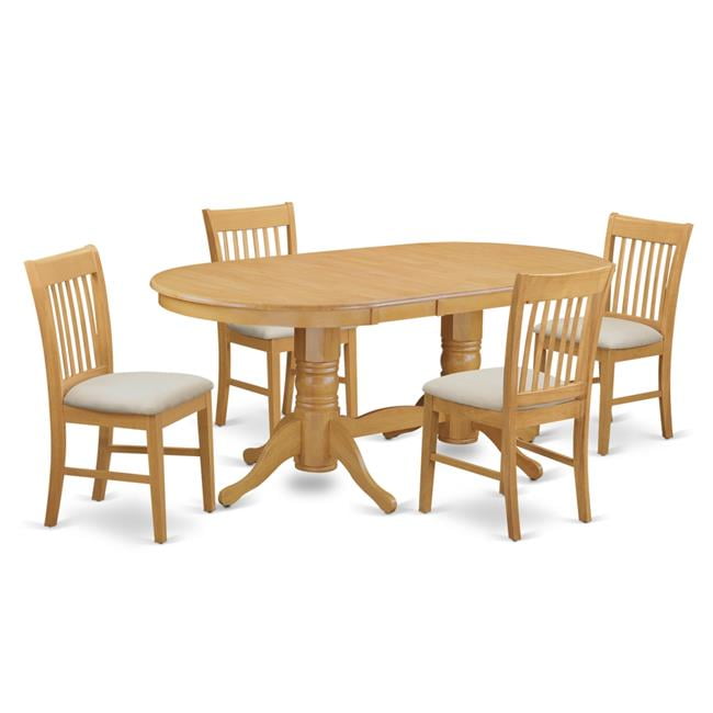 Table & 4 Dining Room Chairs, Oak - Walmart.com