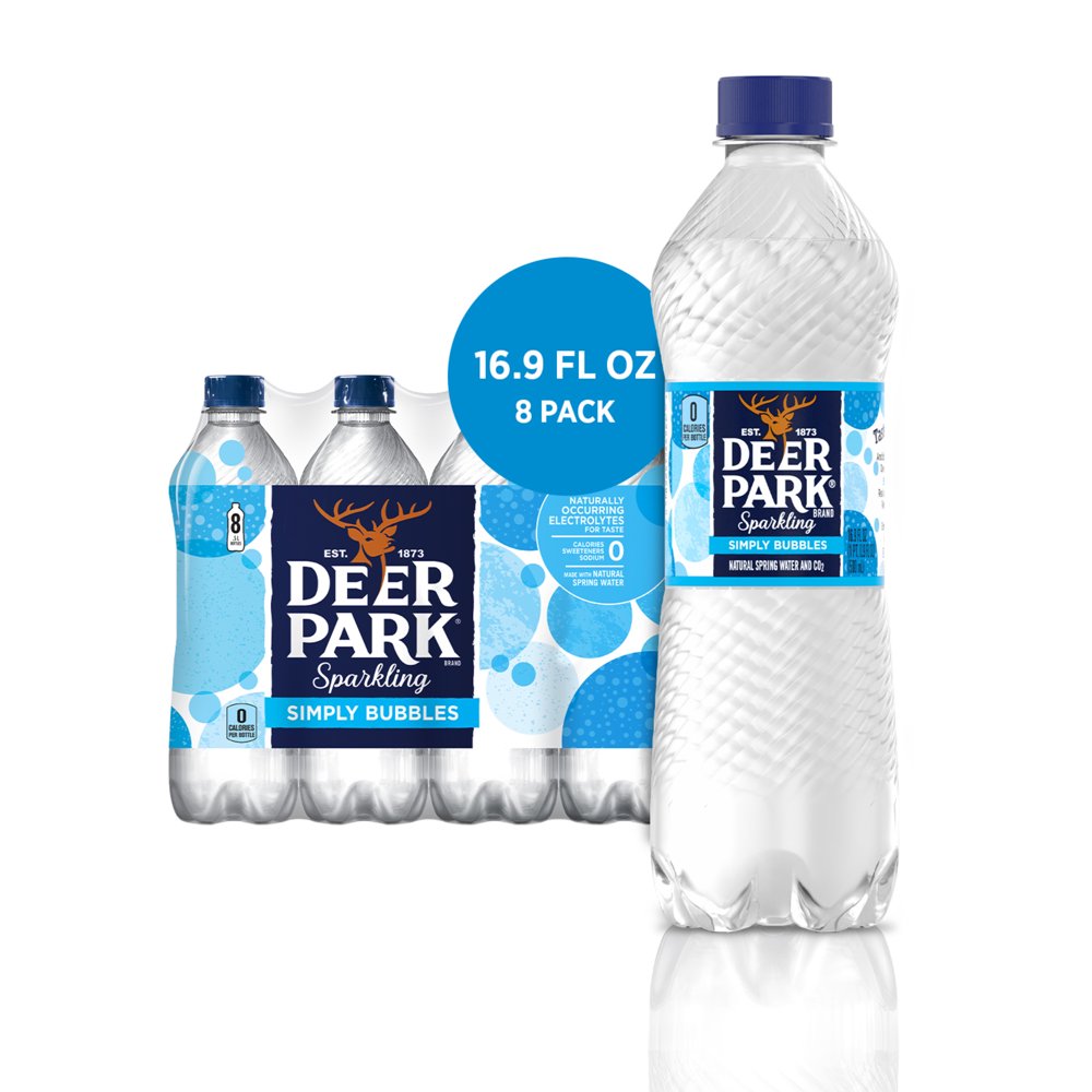 Deer Park Sparkling Water, Simply Bubbles, 16.9 oz. Bottles (8 Count
