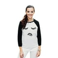 thumbnail image 2 of Thread Tank Lips And Lashes Unisex 3/4 Sleeves Baseball Raglan White Black Small, 2 of 4