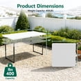 thumbnail image 4 of WASUHE Folding Table 4 FT Lightweight Table, Fold-in-Half Plastic Rectangular Table Metal Legs, Easy to Store, Perfect for Party, Dining, Wedding, Events, White, 4 of 11