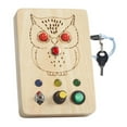 thumbnail image 4 of Juguetes sensoriales electrónicos, juguetes de viaje en desarrollo, educativos, tablero ocupado de madera en forma de búho físico con interruptor LED Sunnimix tablero ocupado, 4 of 8