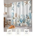 thumbnail image 7 of Shower Curtain, Coastal Starfish Coral Sea Shell Pumpkin Waterproof Shower Curtain Set with Hooks for Bathroom Showers,Stalls and Bathtubs,72x72In Thanksgiving Day, 7 of 7