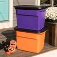 thumbnail image 3 of Sterilite 18 Gallon Orange Plastic Storage Container Bin Tote with Lid (8 Pack), 3 of 6