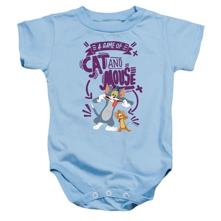 Tom And Jerry Movie Cat And Mouse Unisex Infant Snap Suit for Baby (6 Months) Light Blue