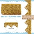thumbnail image 5 of 15Yards Gold Metallic Sequins Lace Trim Decorated Applique Gimp Trim Craft Ribbon Braid Fabric Glitter Bling Sewing Embroidered Lace Edge Trimmings for Clothes Wedding Dress Curtain Decor, 5 of 9