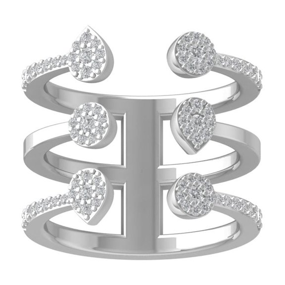 ARAIYA FINE JEWELRY 14K White Gold Round-shape Diamond Composite Ring (1/2 cttw, I2-I3 Clarity, I-J Color) Size 6.5