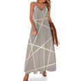 thumbnail image 1 of Elegante vestido sin mangas con estampado geométrico de oro rosa para mujer Vestidos de verano para mujer Vestido de fiesta de noche, 1 of 7
