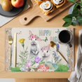 thumbnail image 2 of Easter Placemats Set of 12, Farmhouse Bunny Colorful Eggs Flowers Plants Placemats for Dining Table, Place Mats for Kitchen Tabletop, Waterproof Wipeable Dining Table Mats Set, 2 of 9