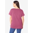 thumbnail image 3 of Roaman's Women's Plus Size Cotton Ultimate V-Neck Tee, 3 of 6