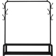 thumbnail image 6 of Clothes Rack,Clothing Racks for Hanging Clothes with Two Lower Storage and 6 Hooks, Black, 6 of 10
