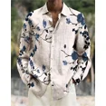 thumbnail image 1 of Camisa de solapa superior para hombre, tendencia de moda casual, patrón de flores creativo de alta definición, tela suave y cómoda de alta calidad 2024, 1 of 6