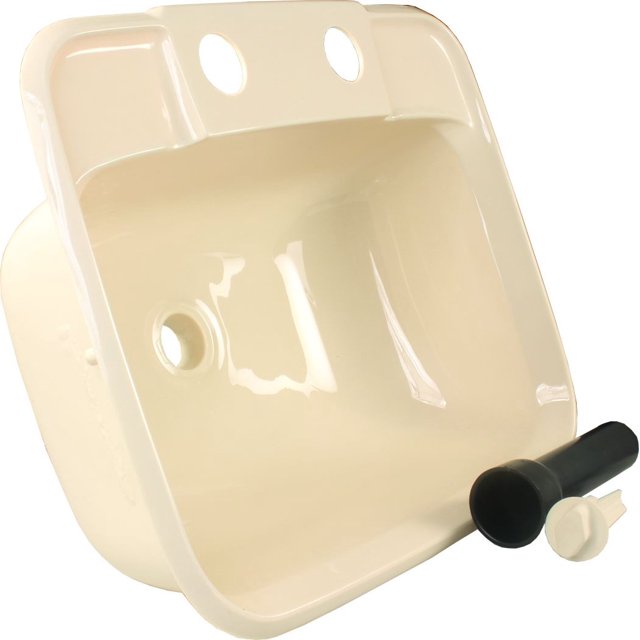 JR Sink 95361 Single Bowl; Rectangular; 14-1/4 Inch Width x 11-1/2 Inch Depth Cut-Out Dimension; With Faucet Mount; Parchment; Single