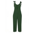 thumbnail image 5 of PWPSG Womens Spaghetti Strap Bow Shoulder Jumpsuit Scoop Neck Wide Leg Pants with Side Pockets Green M, 5 of 6
