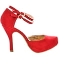 thumbnail image 5 of Dream Pairs Office-02 Women's Classy Mary Jane Double Ankle Strap Almond Toe High Heel Pumps Shoes Office-02 Red Size 8, 5 of 5