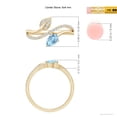 thumbnail image 5 of ANGARA Natural Aquamarine and Diamond Bypass Ring with Leaf Motif in 14K Yellow Gold for Women (Size-6x4mm) | March Birthstone, Birthday, Anniversary, Jewelry Gift for Women | Natural Aquamarine Ring, 5 of 10