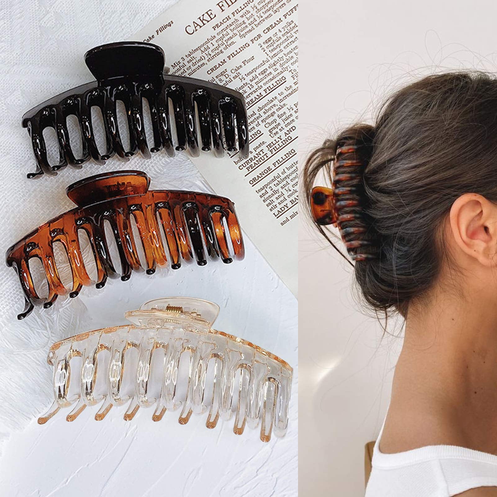 Claw hair clips for thick hair discount