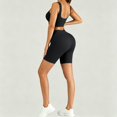thumbnail image 7 of Women's Sports Set Gym 2 Piece Yoga Bra High Waist Seamless Shorts Outfit,Workout Activewear for Jogging Training Dance Running Black XL, 7 of 7