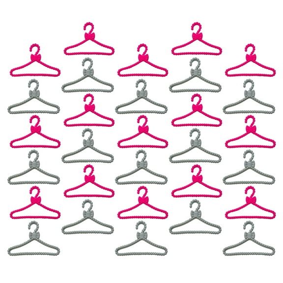 Assorted Color Plastic Dollhouse Clothes Hangers for Mini Dress and Coat Rack 60pcs Small Size