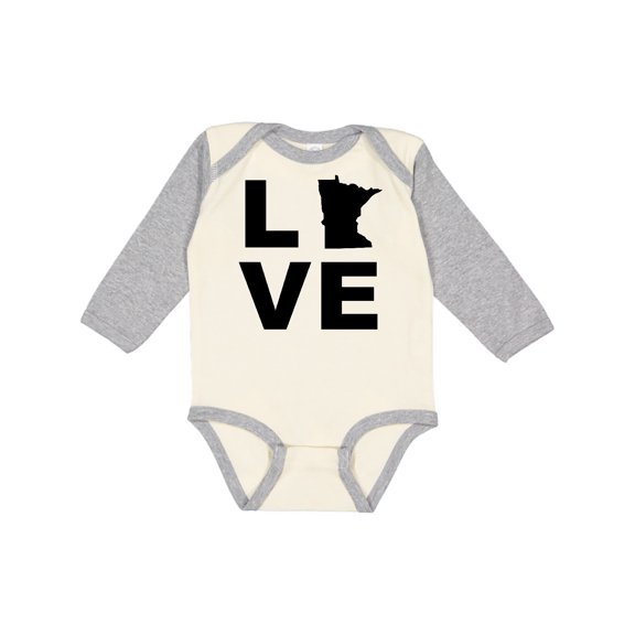 Inktastic Love Minnesota Boys or Girls Long Sleeve Baby Bodysuit