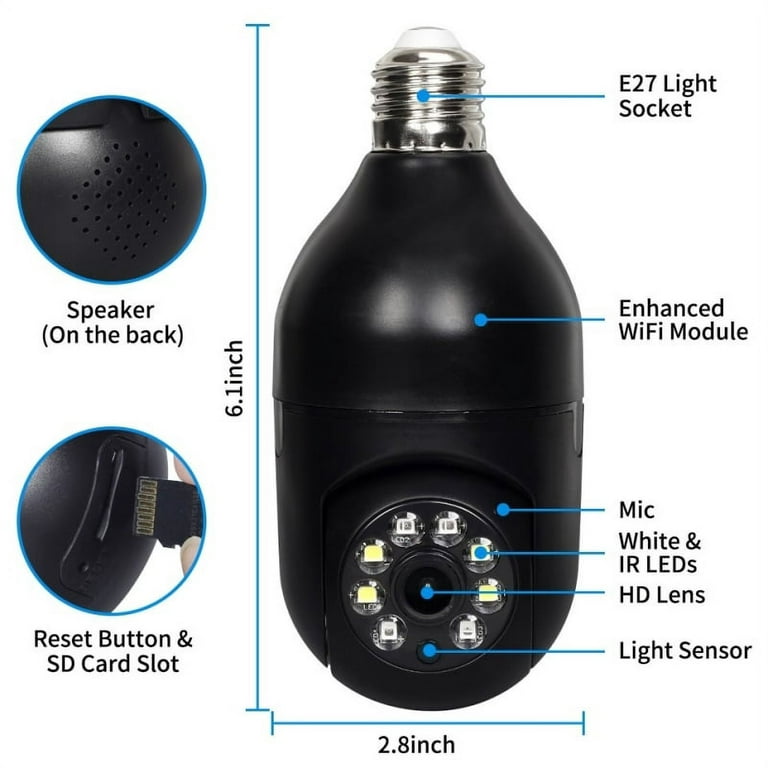 LaView 4MP Bulb Security Camera 2.4GHz,3602K Security Cameras