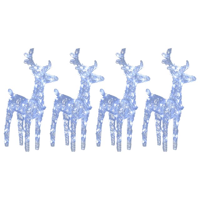 vidaXL Christmas Reindeers Xmas Decoration Light Display with LEDs Acrylic
