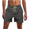 thumbnail image 3 of Hurxie Deals Mens Cargo Casual Shorts Lightweight Waterproof Athletic Shorts Elastic Waistband with Pockets Hiking Gym Beach Shorts Gray,L, 3 of 7