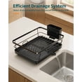 thumbnail image 4 of Sakugi Dish Drying Rack, Compact Dish Racks for Kitchen Counter, 15''L x 12''W x 5''H , Black, 4 of 10
