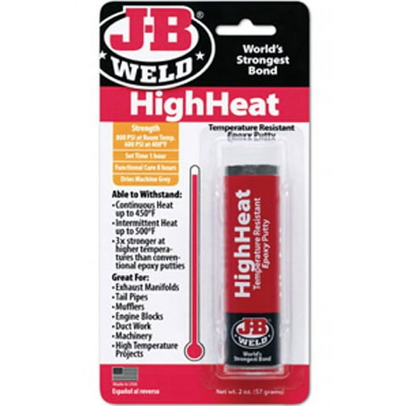 J-B Weld 8297 HighHeat 550 Degree Epoxy Putty Stick - 2 oz.