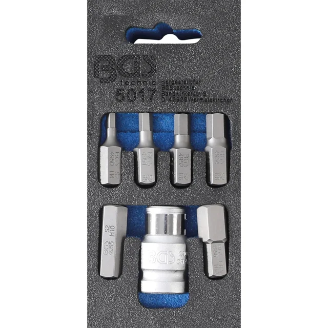 Juego de Puntas 3/8 Hexagonal con Adaptador 1/2 BGS 5017