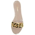thumbnail image 2 of Forever Shoe Women Jelly Flip-Flops Sandals Open Toe Slides Gold Buckle Jelly-82 Beige Skin Nude 8.5, 2 of 2