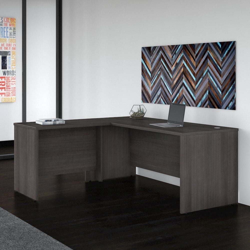 Studio C 72W x 30D L Shaped Desk with 42W Return in Storm Gray - Engineered Wood