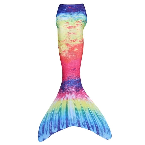 MEZZALL Girls Swimsuit Fish Scale Tail Bathing Suit Kids Ocean Themed Swimwear Sets With Shiny Skirt Solid Color Classic Child Beachwear