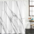 thumbnail image 3 of Marble White Waterproof Fabric Shower Curtain, Ombre Grey Modern Minimalist Waterproof Fabric Shower Curtain for Bathroom Curtains Bathtubs Hotel Washable Shower Curtains with 12 Hooks Stall 48x72in, 3 of 8