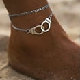 thumbnail image 2 of K-KED Women's Fashion Delicate Jewelry Gold or Silver Freedom Handcuffs Anklet Bracelet-Gold, 2 of 4