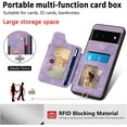 thumbnail image 3 of Phone Case for Google Pixel 6 Wallet Cover with Tempered Glass Screen Protector and Wrist Strap Lanyard RFID Credit Card Holder Ring Stand Cell Accessories Pixel6 Pixle Six Women Men Purple, 3 of 7