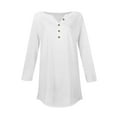 thumbnail image 5 of MIXUE Womens Summer Tops Summer Solid Color Stank Button Up 3/4 Sleeve Pullover Tee Shirts Activewear,White,XL, 5 of 5