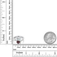 thumbnail image 6 of Gem Stone King 925 Sterling Silver White Moissanite Red Rhodolite Garnet and White Diamond Ring for Women (1.55 Cttw, Heart Shape 6MM, Gemstone Birthstone, Size 8), 6 of 6