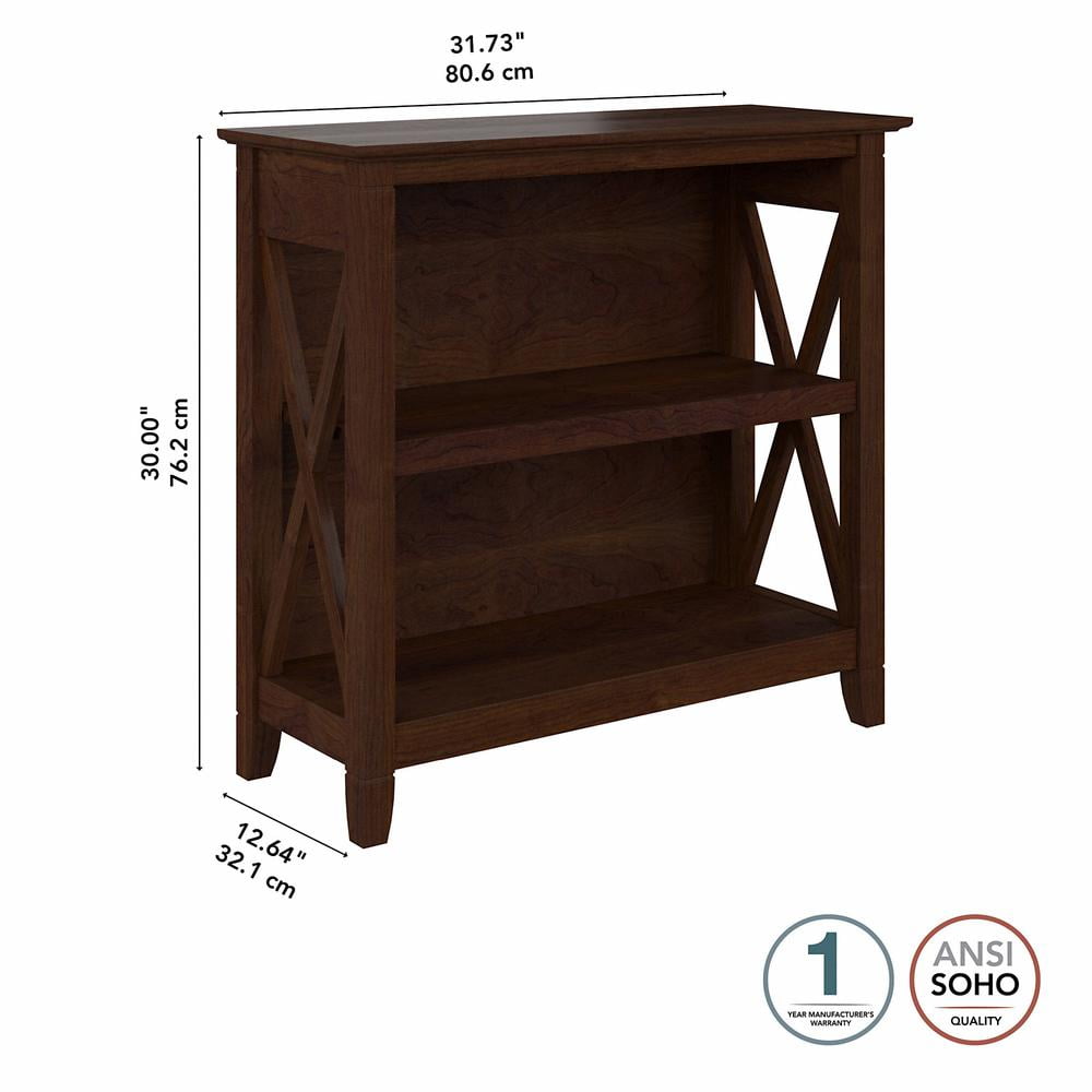 Key West Small 2 Shelf Bookcase in Bing Cherry - Engineered Wood