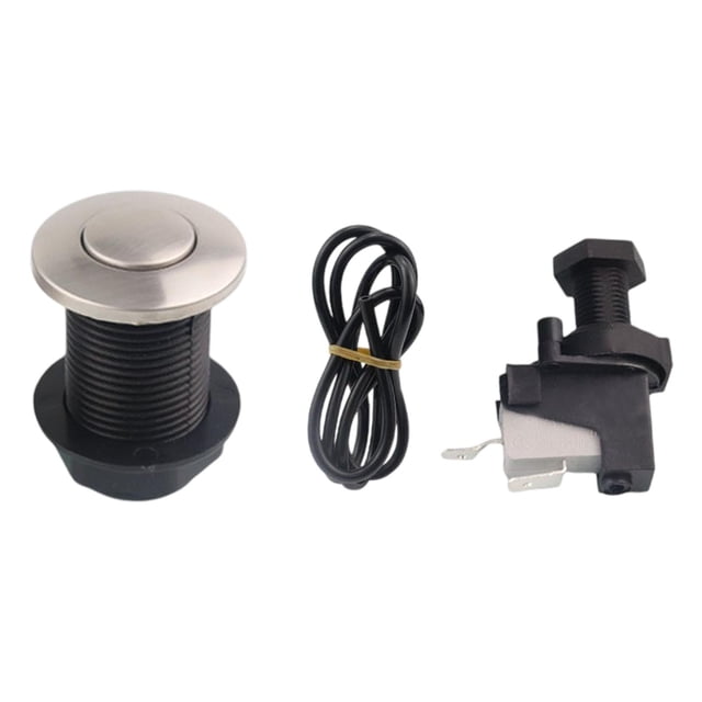 Ruiboury Air Switch Kits Portable Cordless on Push Button black Switch Pneumatic Off Switch 32mm all brushed Silver 32mm