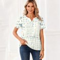 thumbnail image 5 of Women's Casual Shirt Short Sleeve V Neck Geometric Print Travel T-Shirt Pullover Top 3XL, 5 of 5