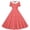 Red, variant on Iyufng Women's Checkered Printed Dresses Hepburn-Style Dress Fitted Waist Button-Down Dress
